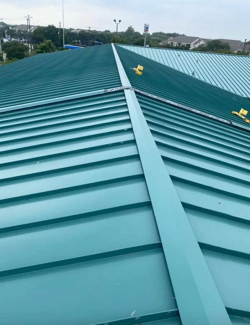 Green commercial metal roof ridge and valley for Metal Roof Repair in Wilkes-Barre